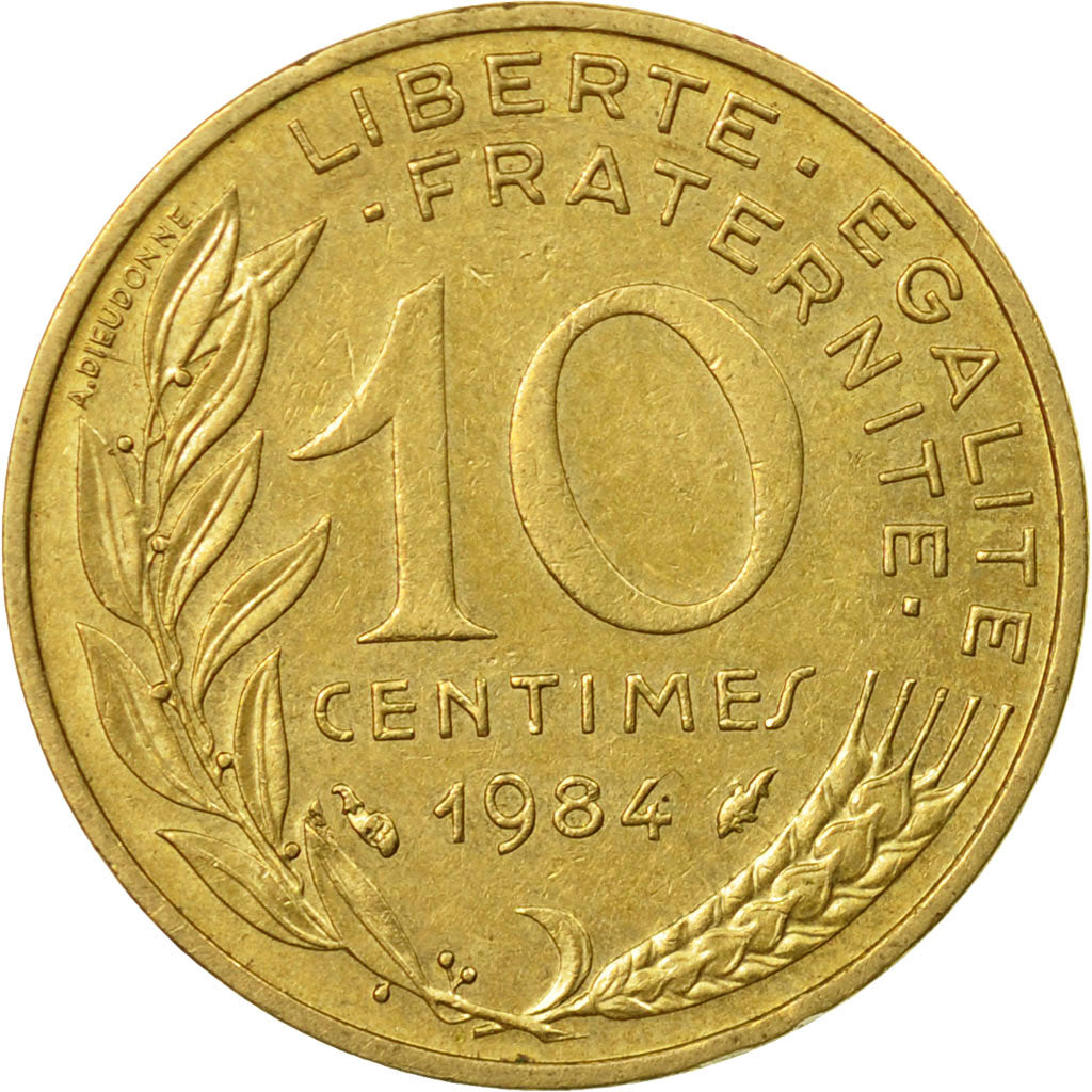 Munten, Frankrijk, Marianne, 10 Centimes, 1984, Paris, ZF, Aluminum-Bronze