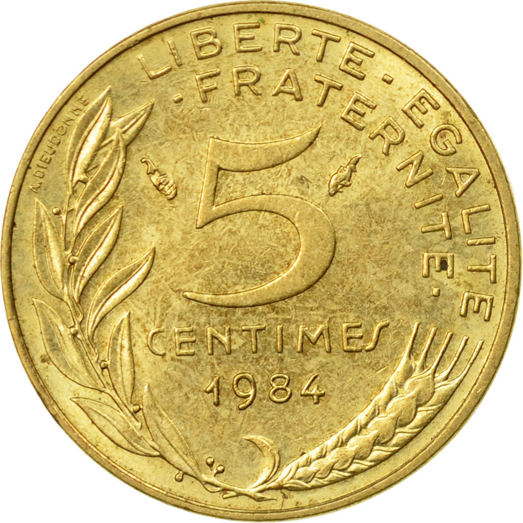 Coin, France, Marianne, 5 Centimes, 1984, Paris, AU(50-53), Aluminum-Bronze