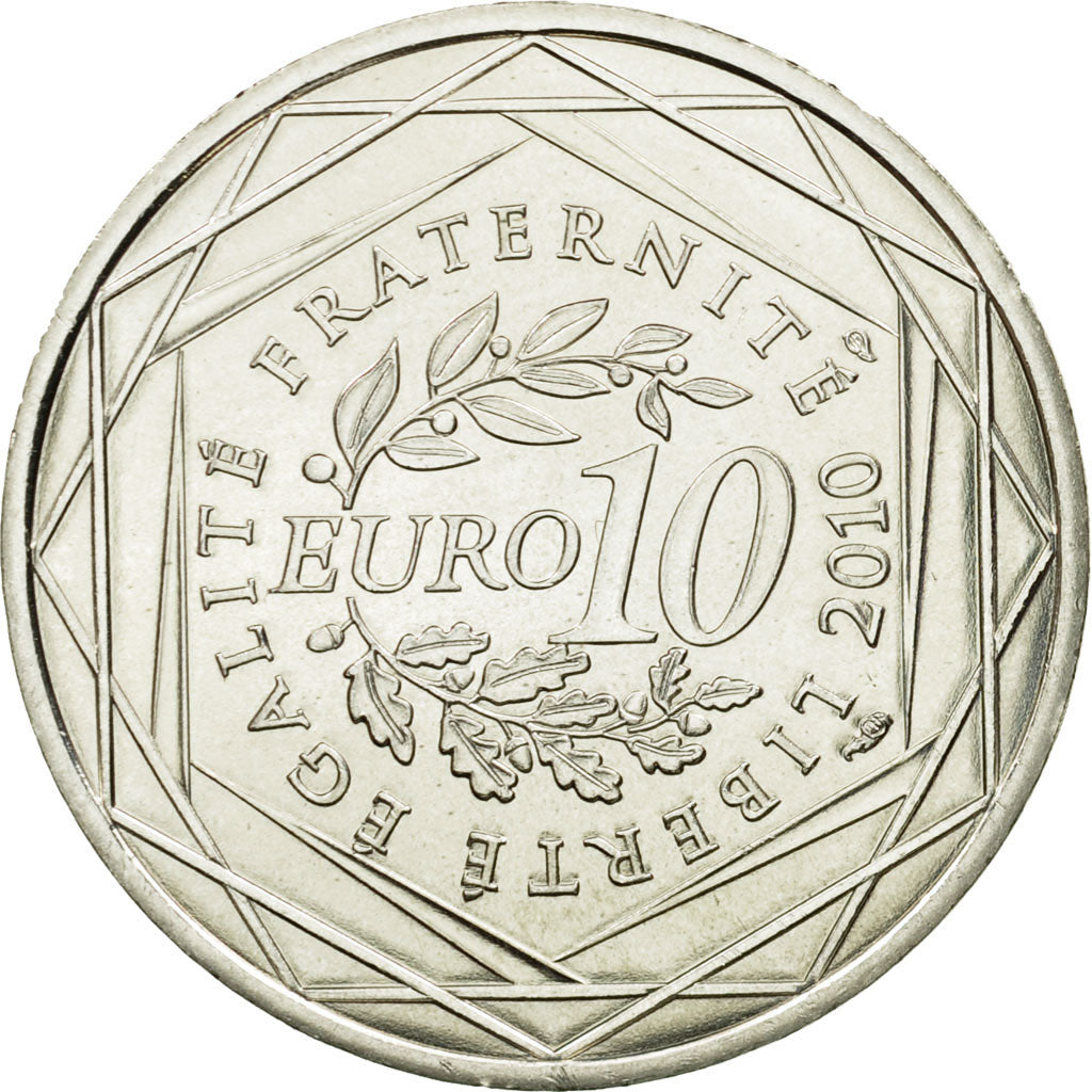 France, 10 Euro, Midi-Pyrénées, 2010, MS(63), Silver, KM:1663