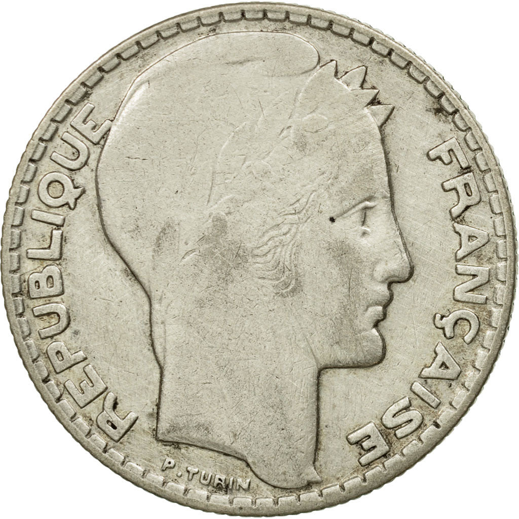 Moneta, Francja, Turin, 10 Francs, 1932, Paris, AU(50-53), Srebro, KM:878