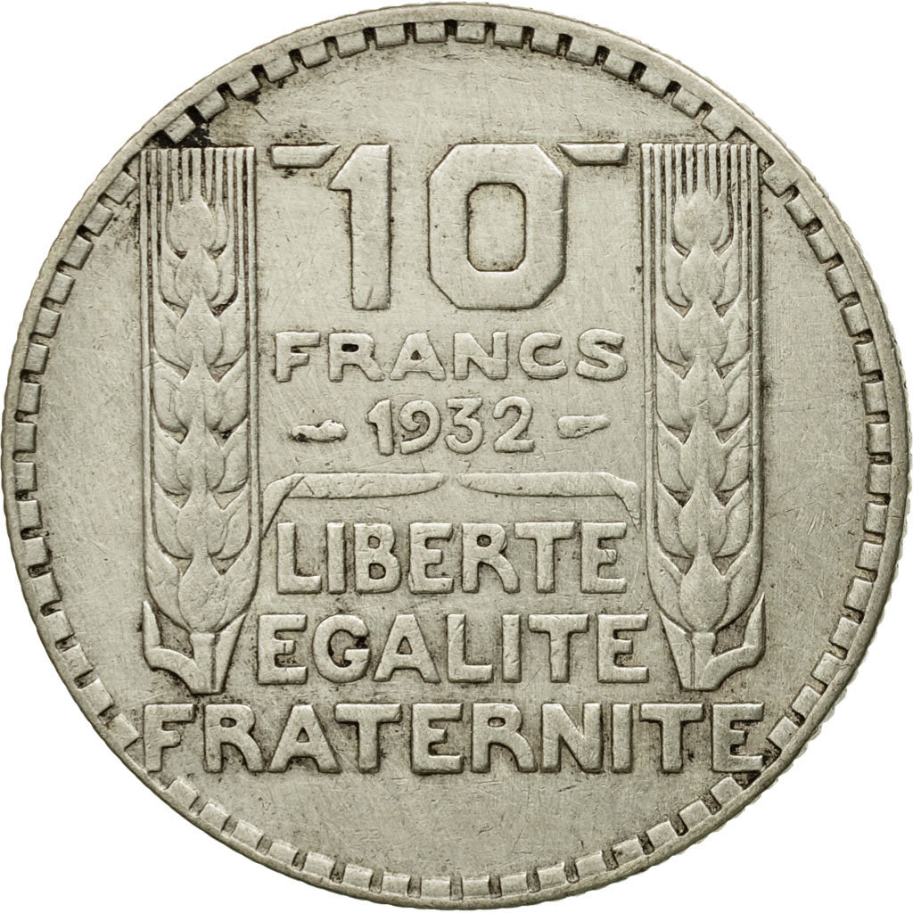 Moneta, Francja, Turin, 10 Francs, 1932, Paris, AU(50-53), Srebro, KM:878