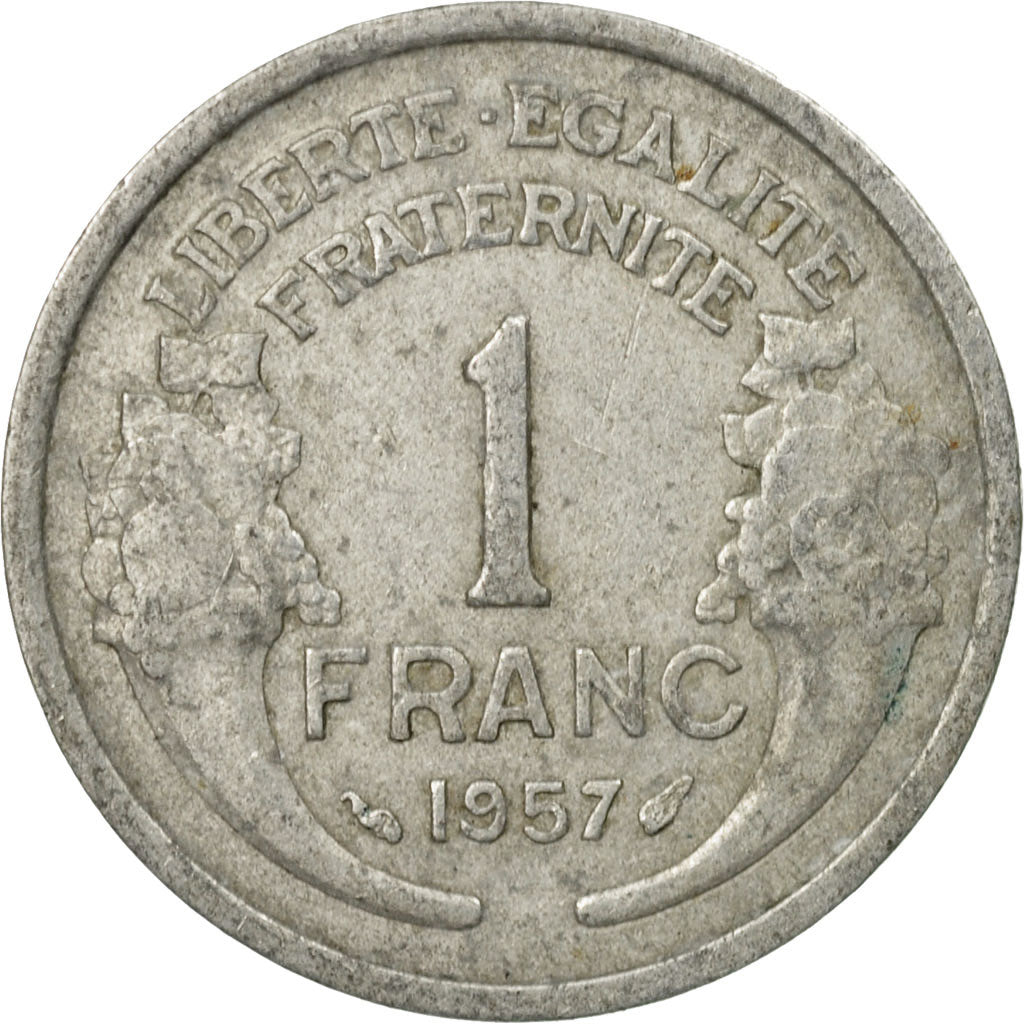 Coin, France, Morlon, Franc, 1957, EF(40-45), Aluminum, KM:885a.1, Gadoury:473b