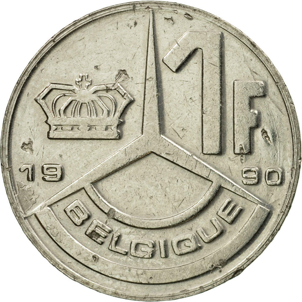 Moneta, Belgia, Franc, 1990, EF(40-45), Nikiel platerowany żelazem, KM:170
