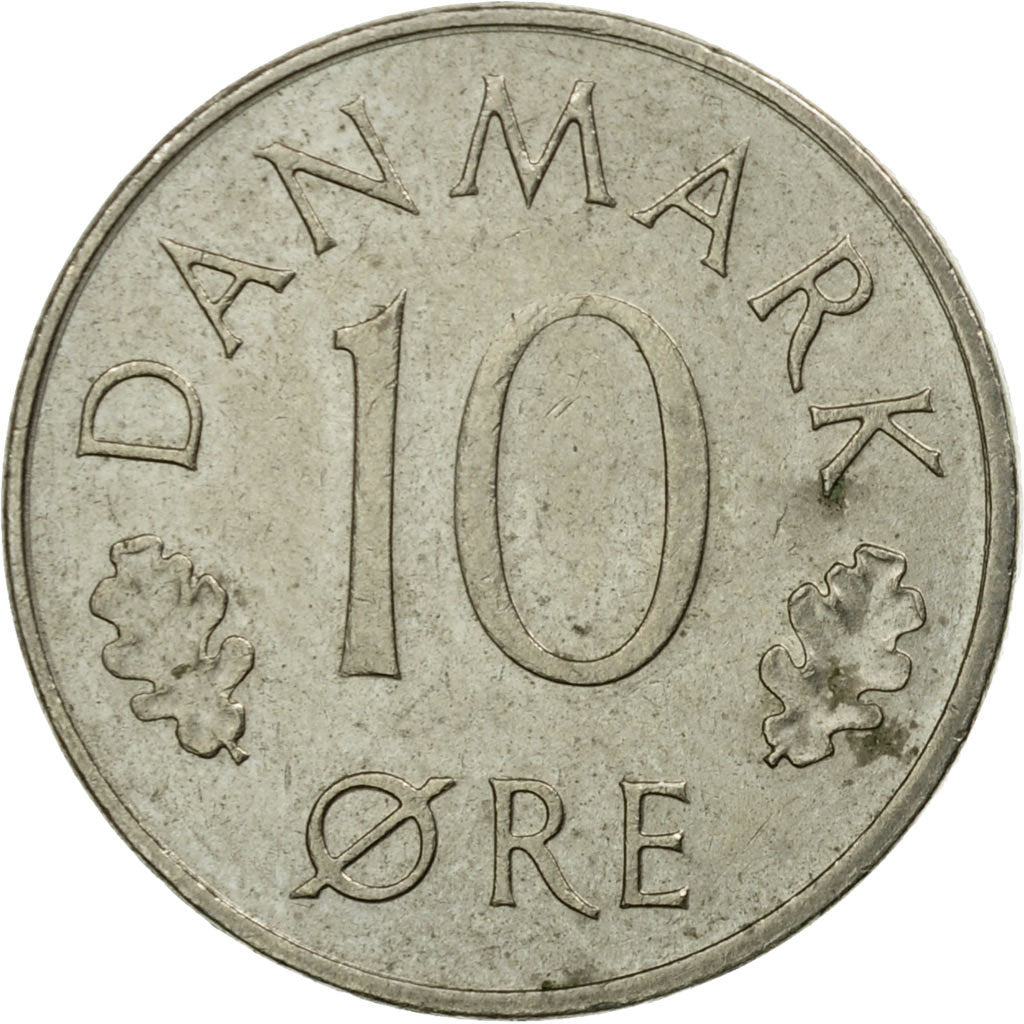 Munten, Denemarken, Margrethe II, 10 Öre, 1974, Copenhagen, ZF, Copper-nickel