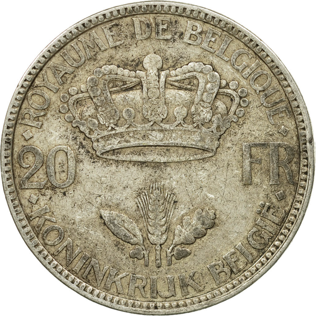 Coin, Belgium, 20 Francs, 20 Frank, 1935, VF(30-35), Silver, KM:105