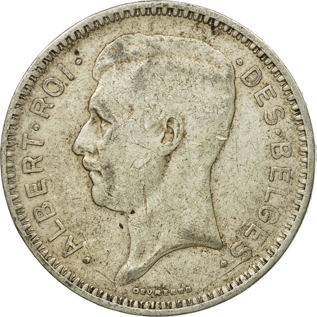 Coin, Belgium, 20 Francs, 20 Frank, 1934, VF(30-35), Silver, KM:103.1