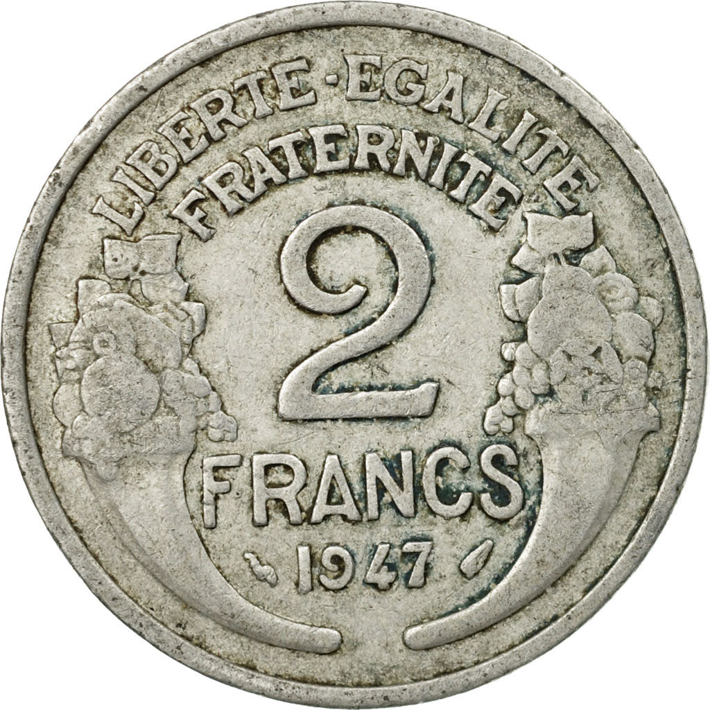 Coin, France, Morlon, 2 Francs, 1947, EF(40-45), Aluminum, KM:886a.1