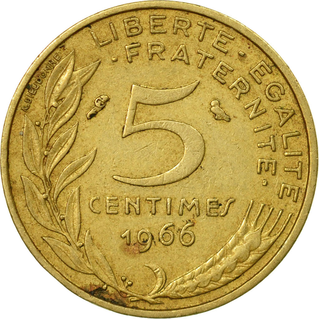 Coin, France, Marianne, 5 Centimes, 1966, Paris, EF(40-45), Aluminum-Bronze
