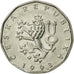 Coin, Czech Republic, 2 Koruny, 1993, EF(40-45), Nickel plated steel, KM:9