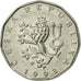 Moneta, Czechy, 2 Koruny, 1993, EF(40-45), Nickel platerowany stalą, KM:9