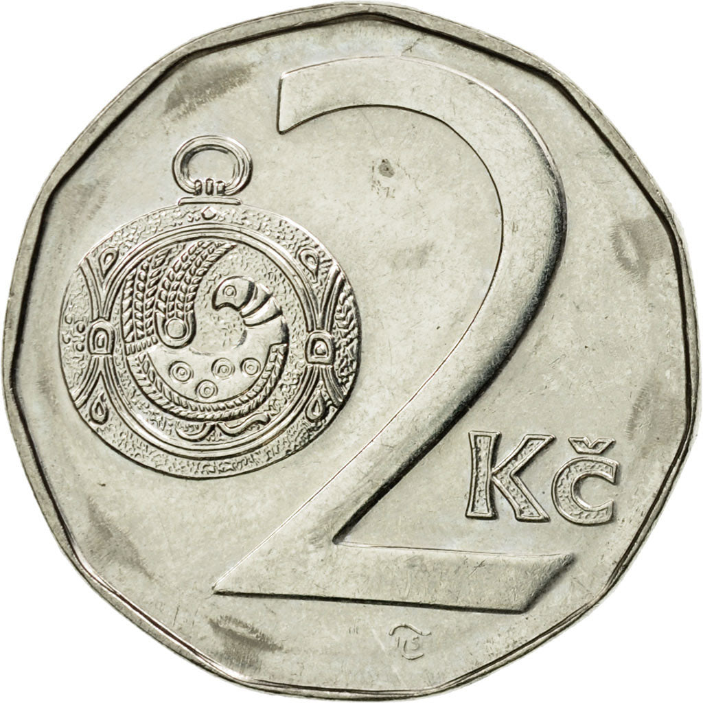 Moneta, Repubblica Ceca, 2 Koruny, 1994, BB, Acciaio placcato nichel, KM:9