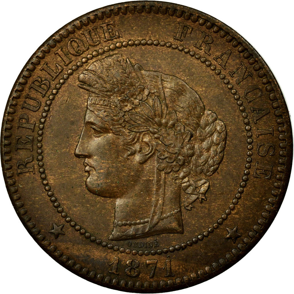 Monnaie, France, Cérès, 10 Centimes, 1871, Paris, SUP+, Bronze, Gadoury:265