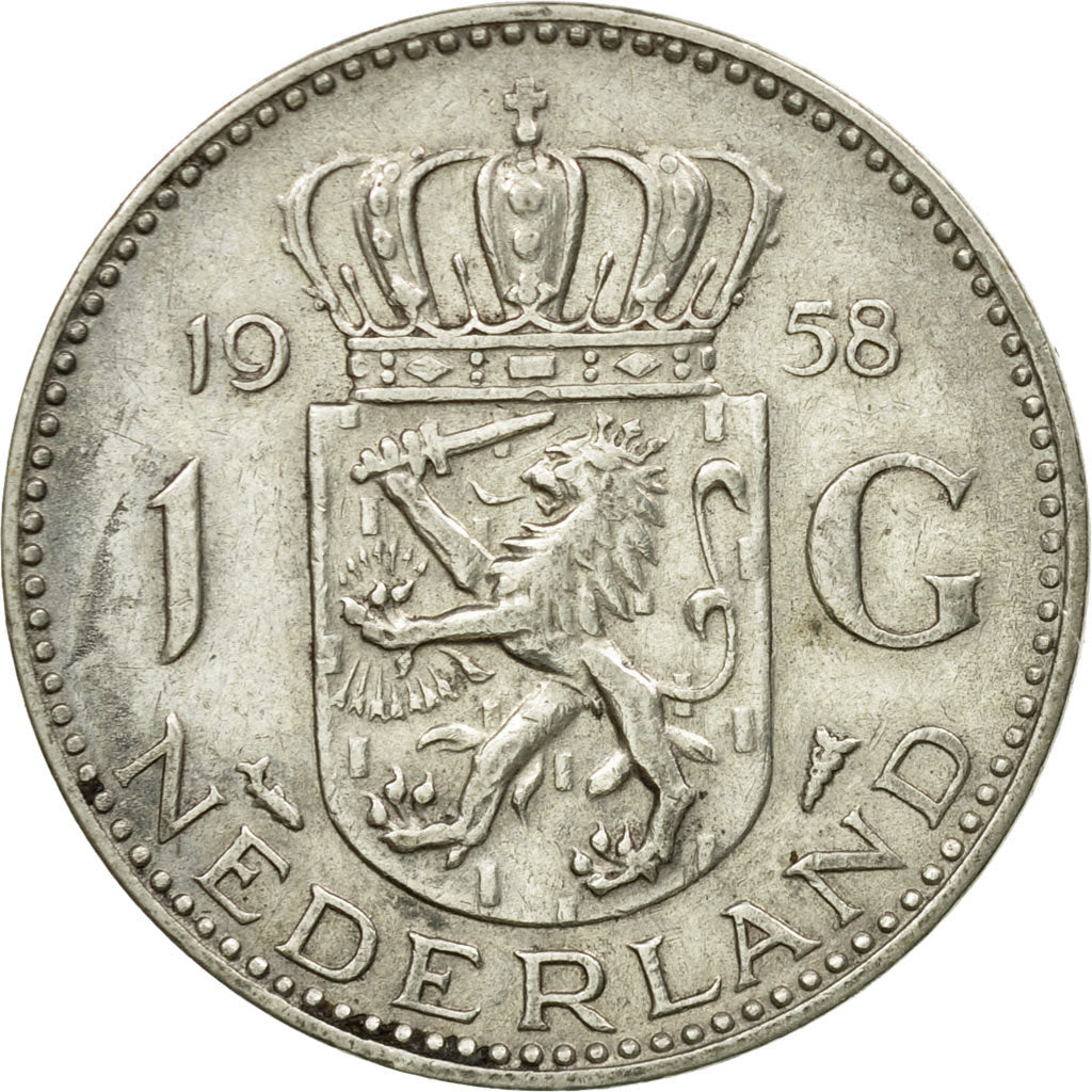 Moneta, Paesi Bassi, Juliana, Gulden, 1958, BB, Argento, KM:184