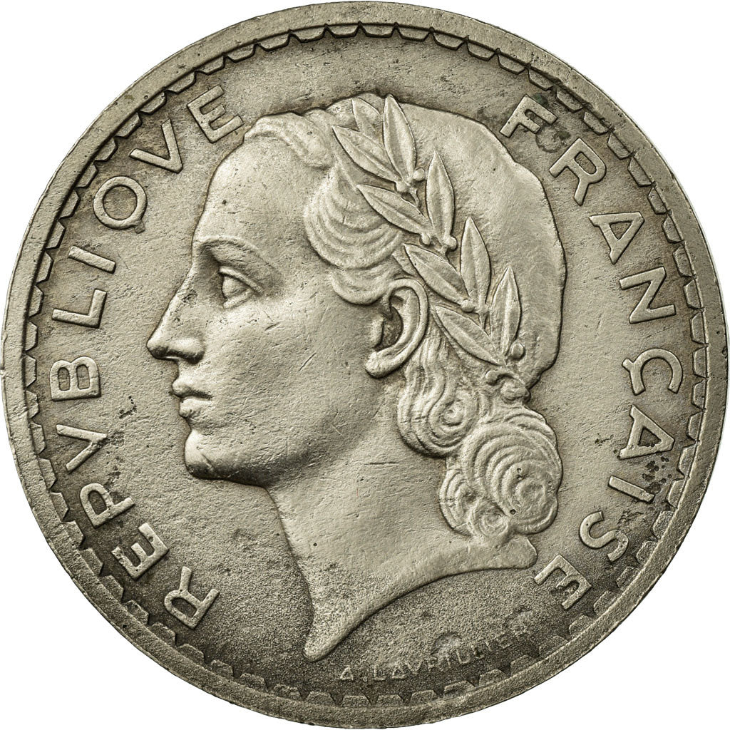 Monnaie, France, Lavrillier, 5 Francs, 1937, TTB, Nickel, Gadoury:760