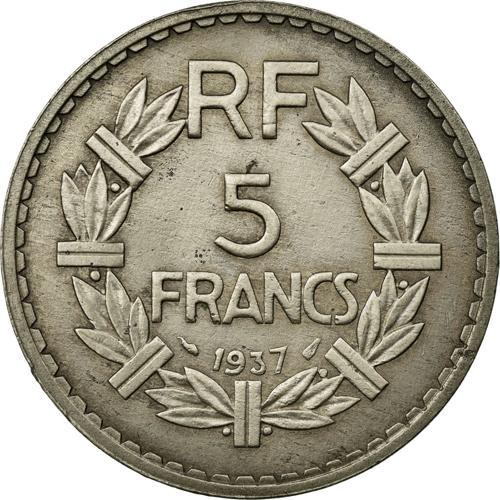 Monnaie, France, Lavrillier, 5 Francs, 1937, TTB, Nickel, Gadoury:760