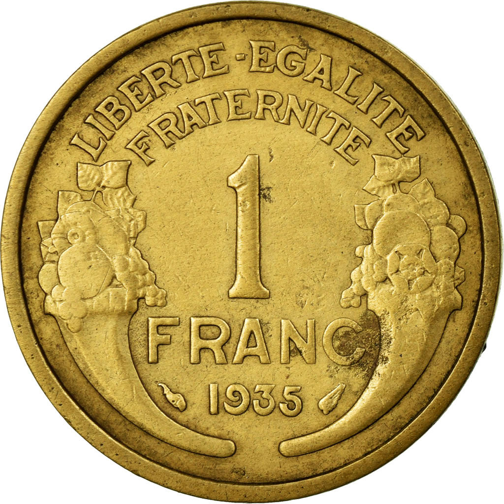 Coin, France, Morlon, Franc, 1935, EF(40-45), Aluminum-Bronze, KM:885