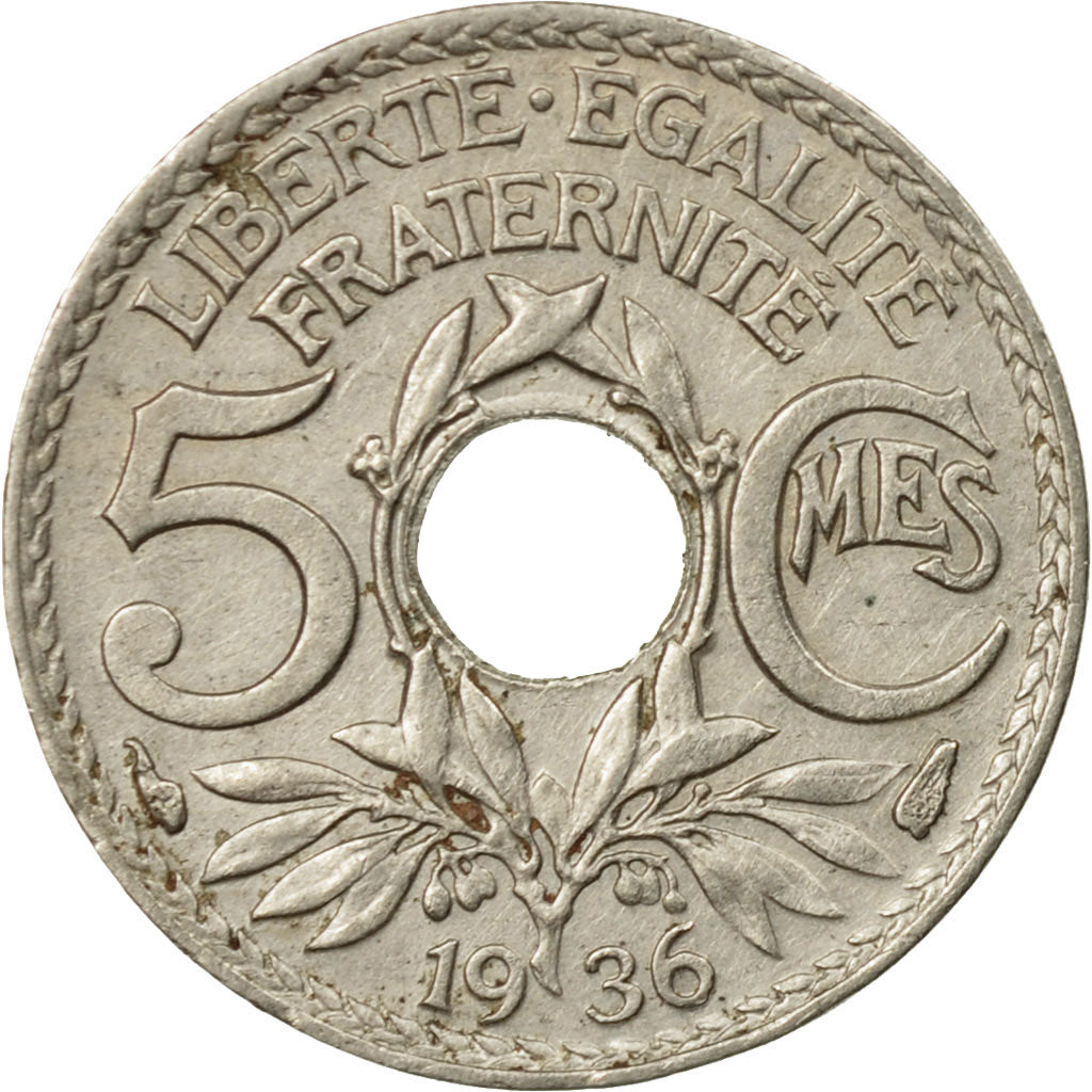 Coin, France, Lindauer, 5 Centimes, 1936, VF(30-35), Copper-nickel, KM:875