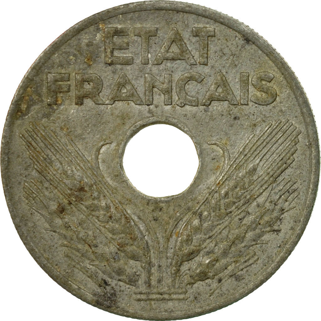 Munten, Frankrijk, État français, 20 Centimes, 1943, Paris, FR+, Zinc
