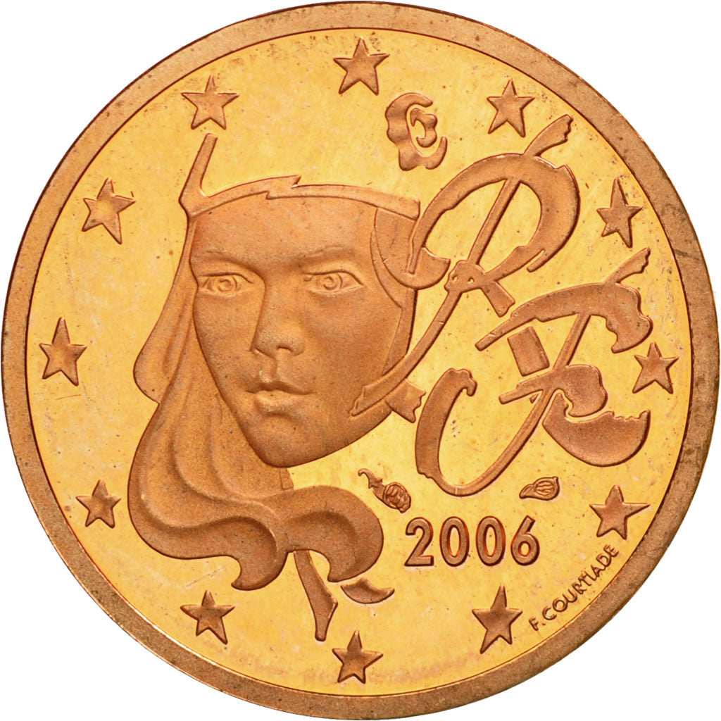 France, 2 Euro Cent, 2006, MS(65-70), Copper Plated Steel, KM:1283