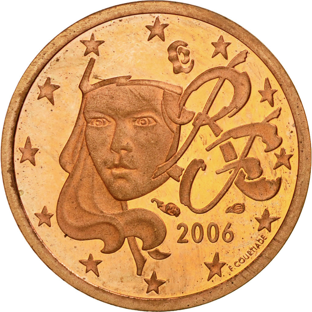 Francja, Euro Cent, 2006, Paris, MS(65-70), Miedź platerowana stalą, KM:1282