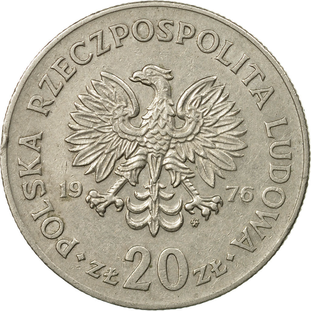 Coin, Poland, 20 Zlotych, 1976, EF(40-45), Copper-nickel, KM:67