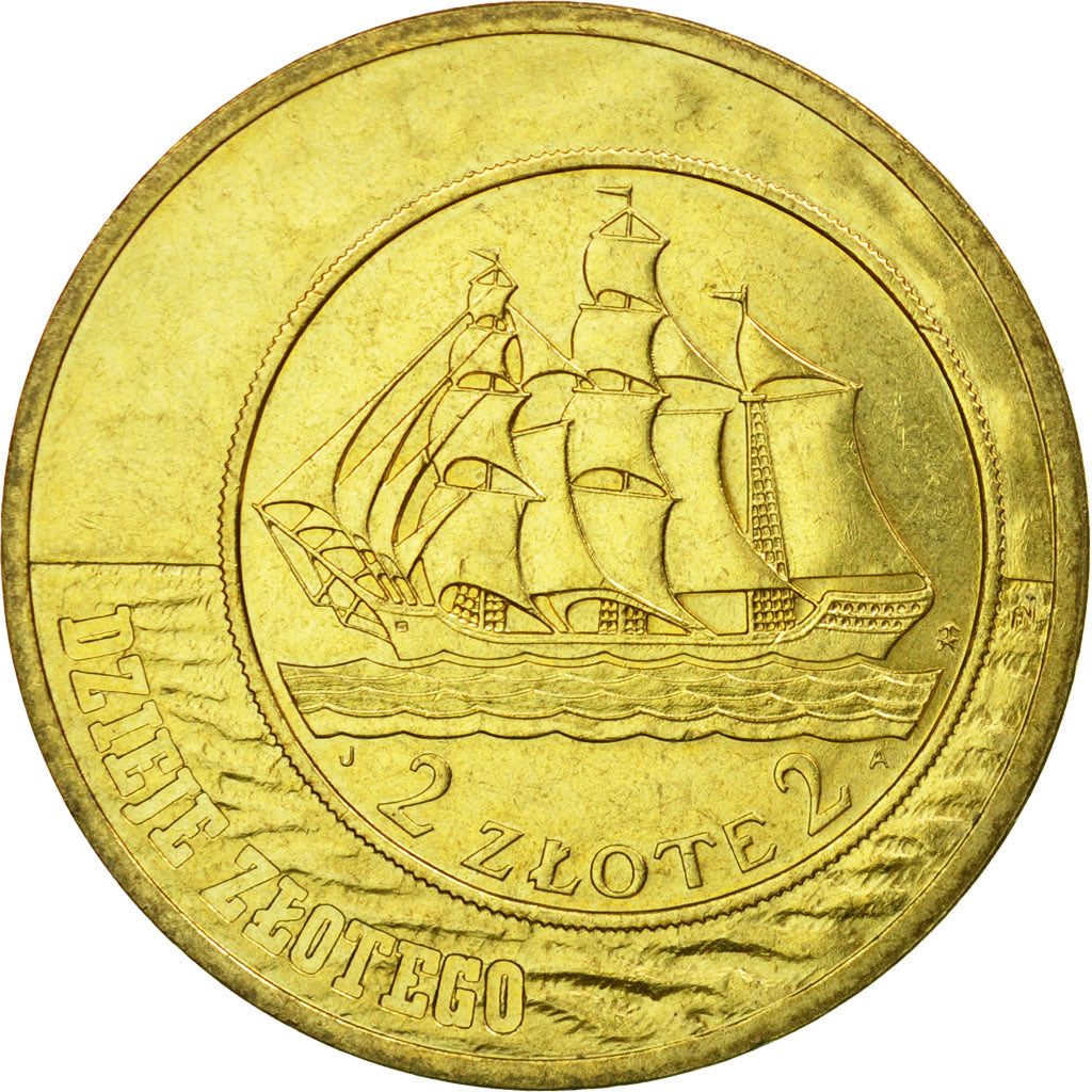 Coin, Poland, 2 Zlote, 2005, Warsaw, AU(55-58), Brass, KM:521