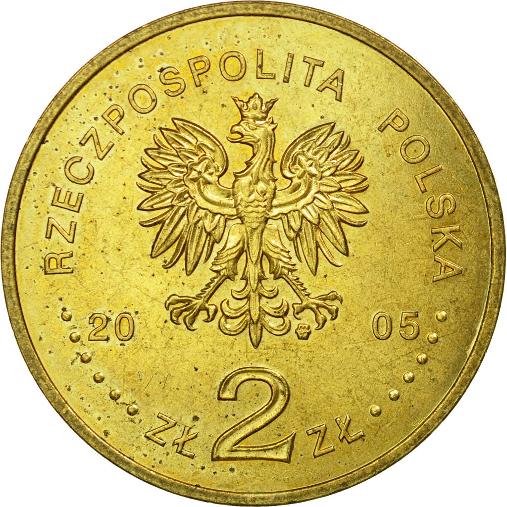 Coin, Poland, 2 Zlote, 2005, Warsaw, AU(55-58), Brass, KM:521