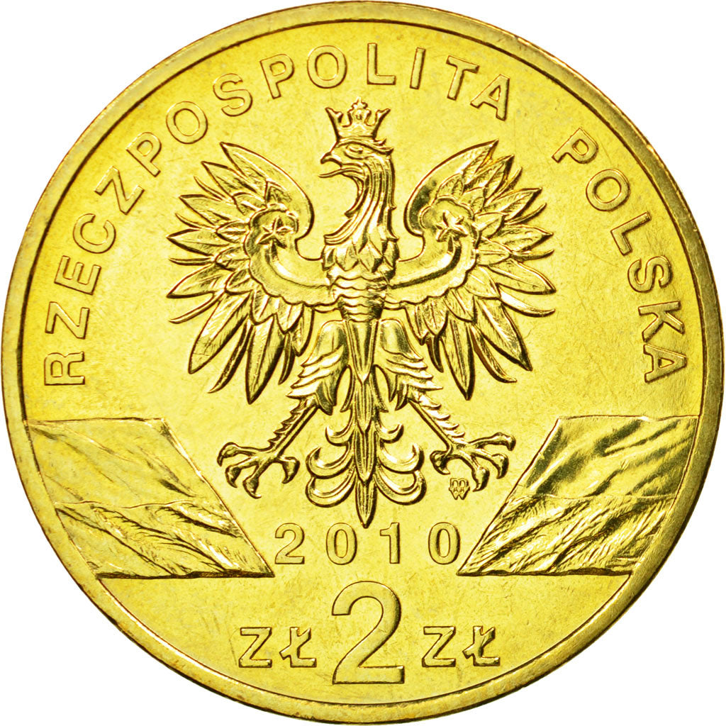 Coin, Poland, 2 Zlote, 2010, Warsaw, AU(55-58), Brass, KM:723