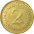 Moneda, Yugoslavia, 2 Dinara, 1983, MBC, Níquel - latón, KM:87