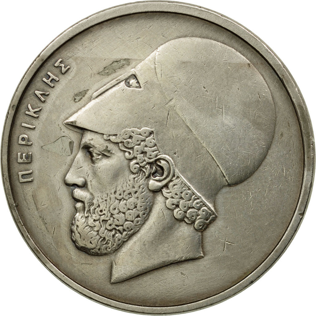 Moneda, Grecia, 20 Drachmai, 1976, MBC, Cobre - níquel, KM:120