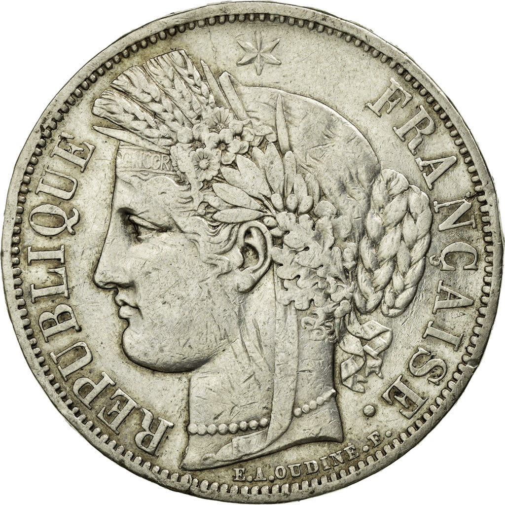 Monnaie, France, Cérès, 5 Francs, 1849, Strasbourg, TTB, Argent, KM:761.2