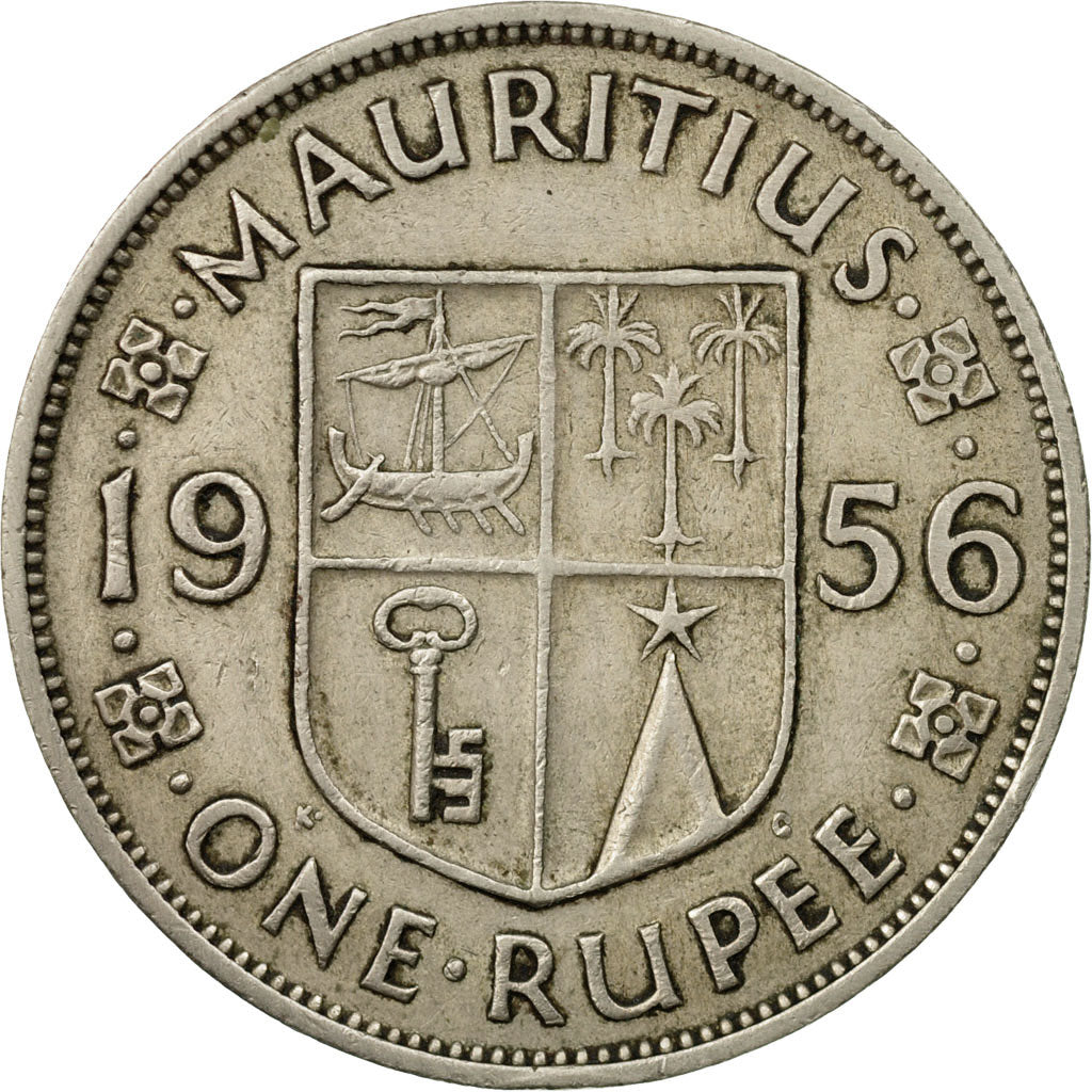 Münze, Mauritius, Elizabeth II, Rupee, 1956, SS, Copper-nickel, KM:35.1
