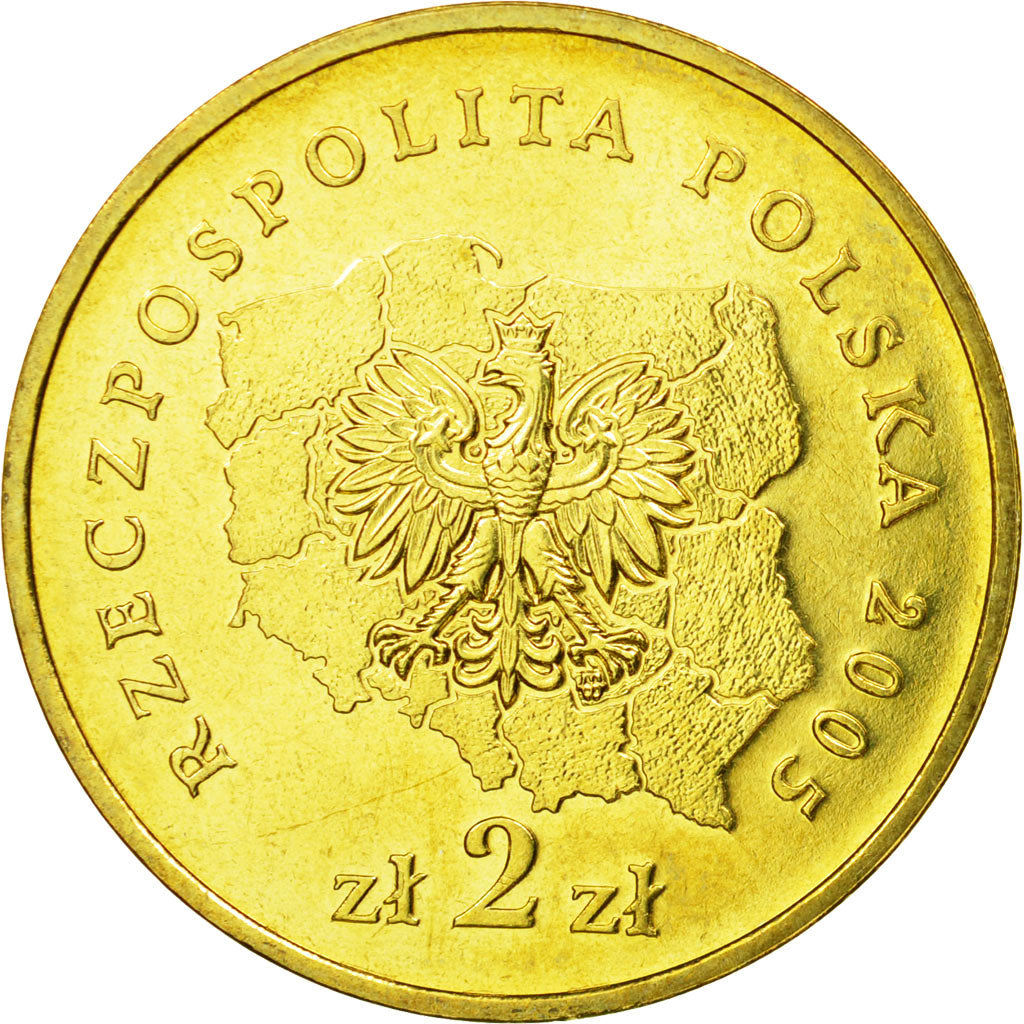 Coin, Poland, 2 Zlote, 2005, Warsaw, AU(55-58), Brass, KM:562