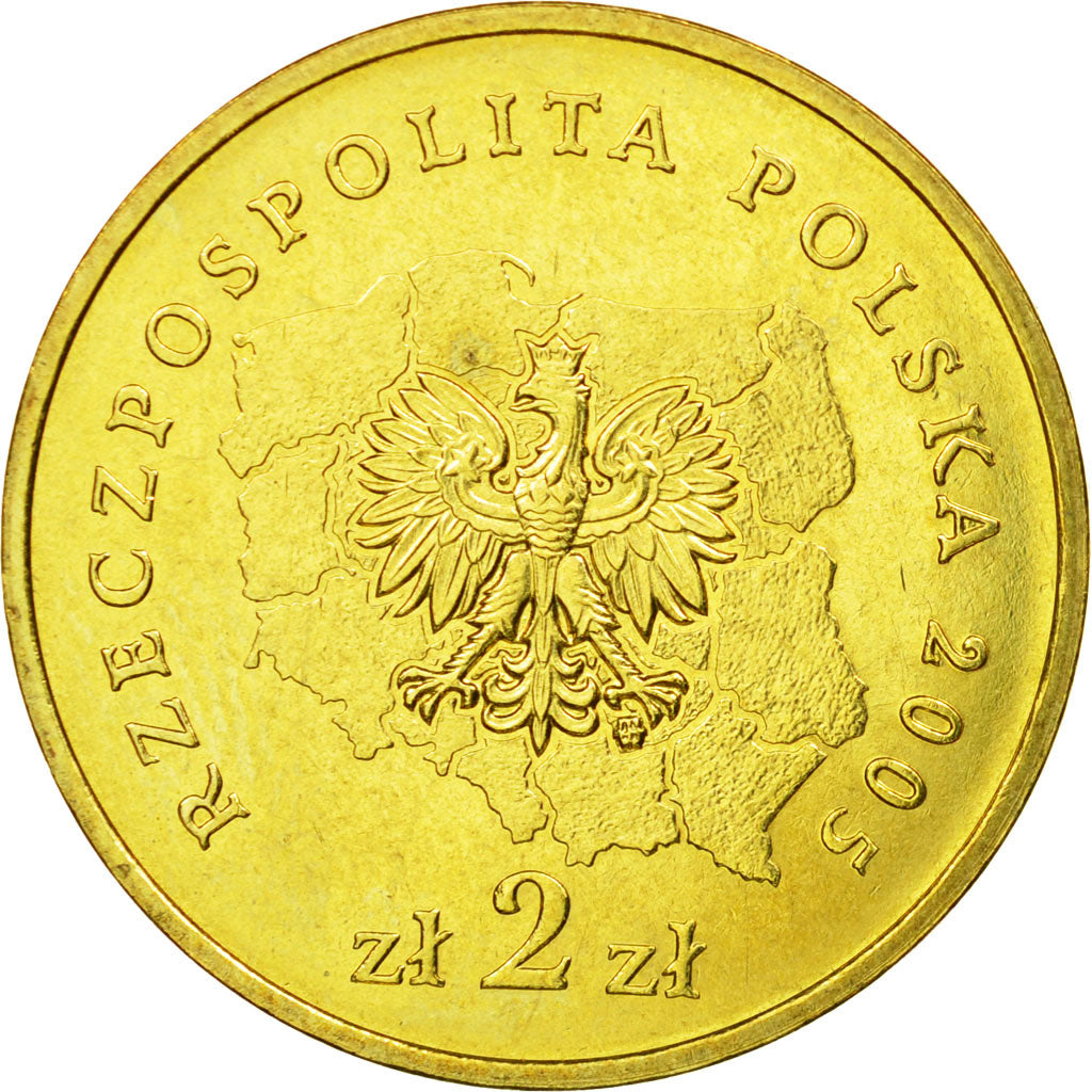 Coin, Poland, 2 Zlote, 2005, Warsaw, EF(40-45), Brass, KM:614