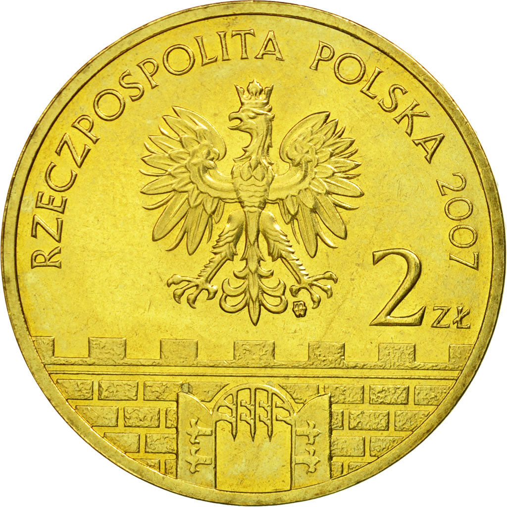 Münze, Polen, 2 Zlote, 2007, Warsaw, SS, Messing, KM:620