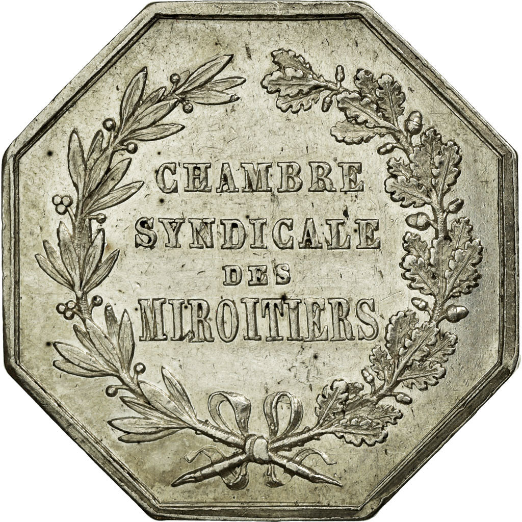 France, Token, Corporation des Miroitiers, ND (1844), Silver, AU(55-58)