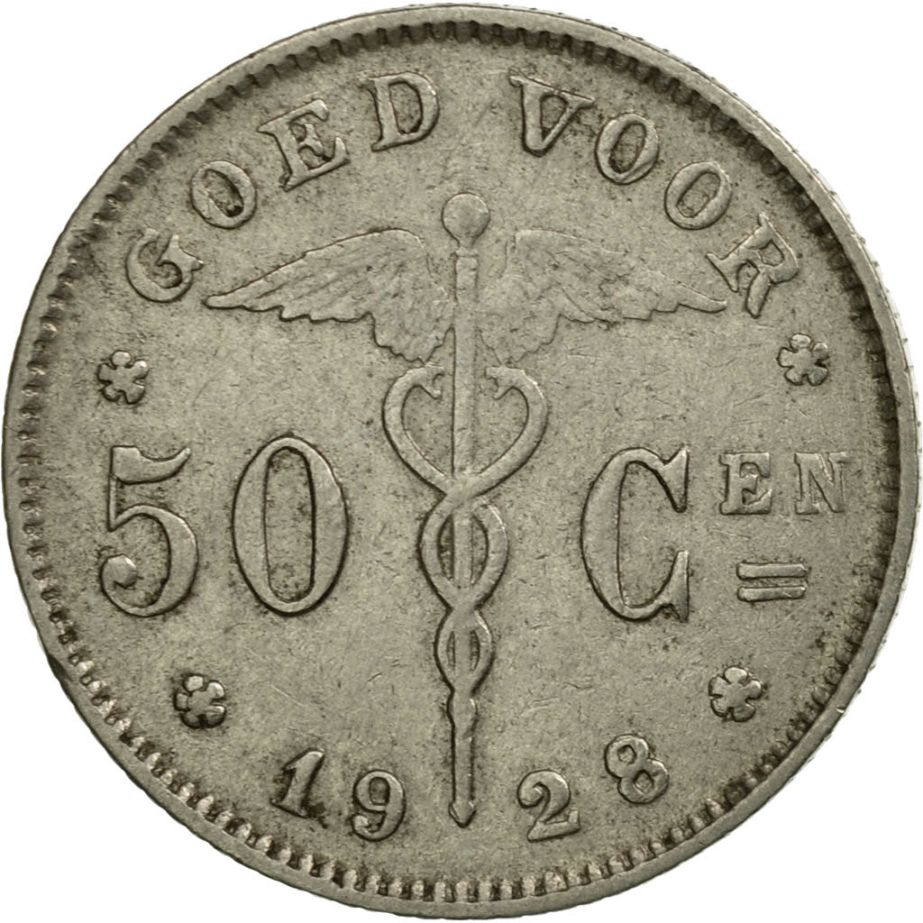 Monnaie, Belgique, 50 Centimes, 1928, TTB, Nickel, KM:88