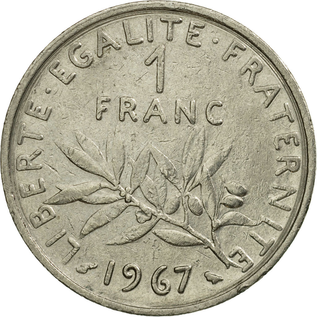 Coin, France, Semeuse, Franc, 1967, Paris, EF(40-45), Nickel, KM:925.1