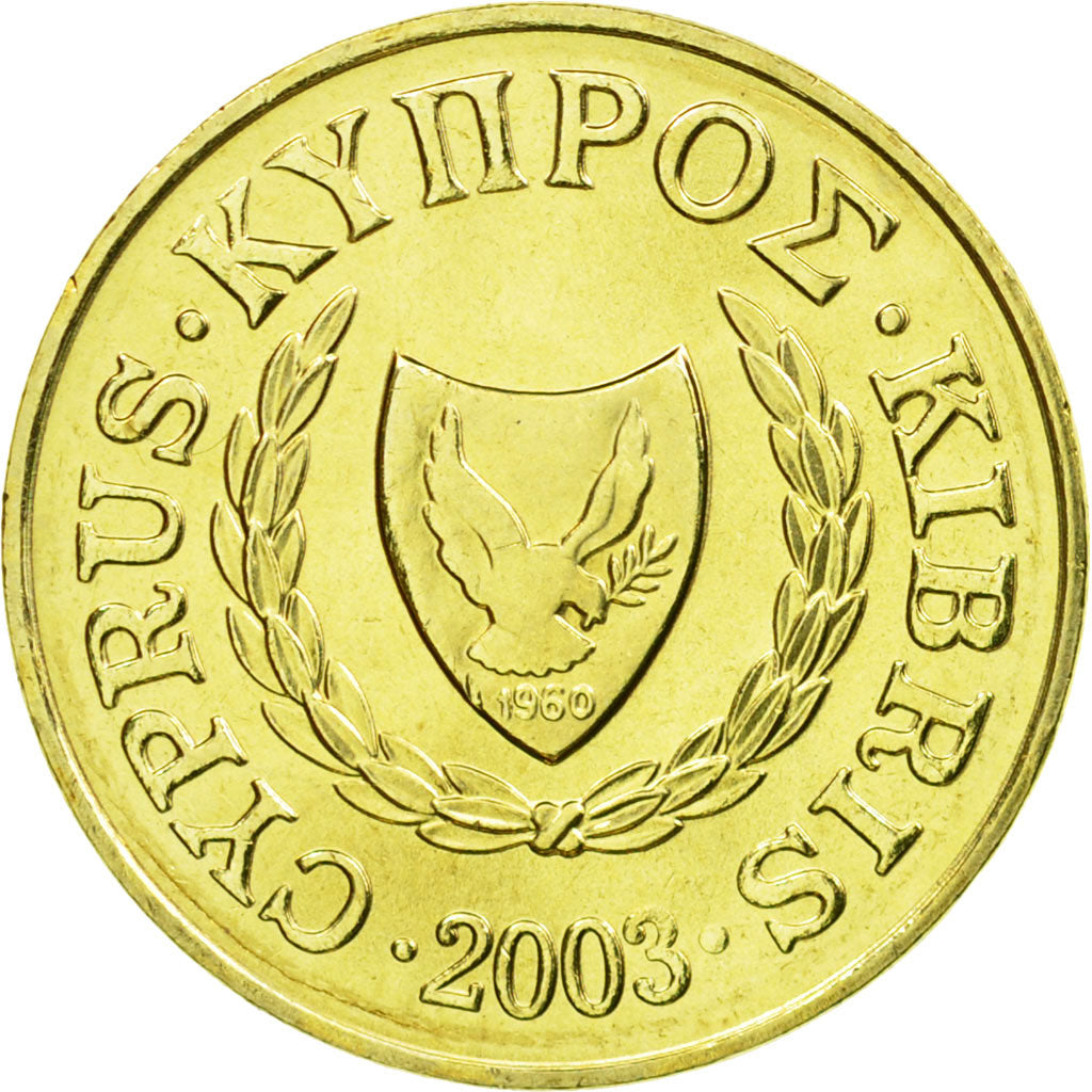 Moneda, Chipre, 2 Cents, 2003, SC, Níquel - latón, KM:54.3