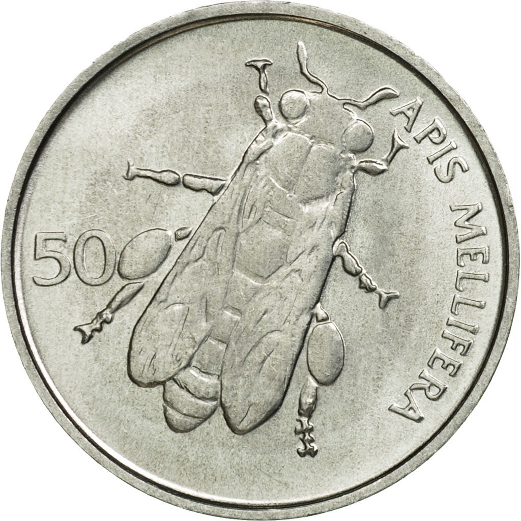 Coin, Slovenia, 50 Stotinov, 1993, MS(63), Aluminum, KM:3