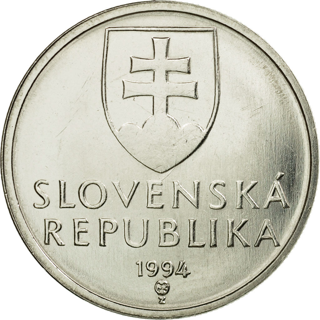 Coin, Slovakia, 5 Koruna, 1994, MS(63), Nickel plated steel, KM:14