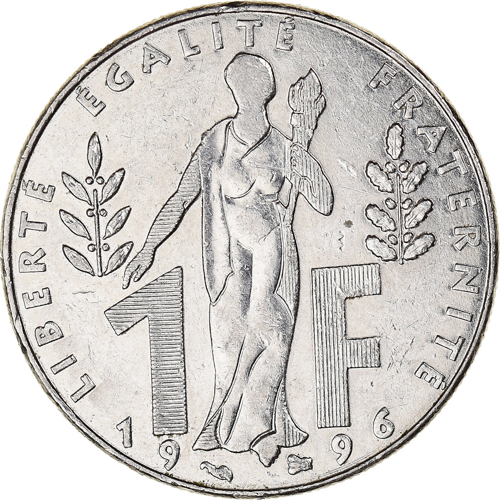 Coin, France, Jacques Rueff, Franc, 1996, Paris, AU(50-53), Nickel, KM:1160