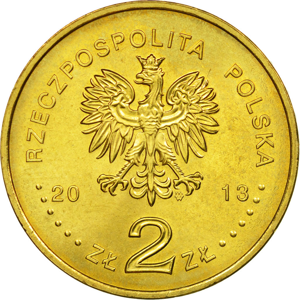 Moneda, Polonia, 2 Zlotych, 2013, Warsaw, EBC, Latón, KM:848