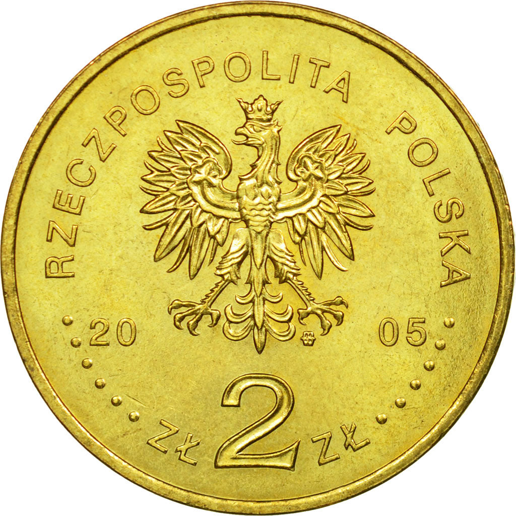 Coin, Poland, 2 Zlote, 2005, Warsaw, AU(55-58), Brass, KM:565
