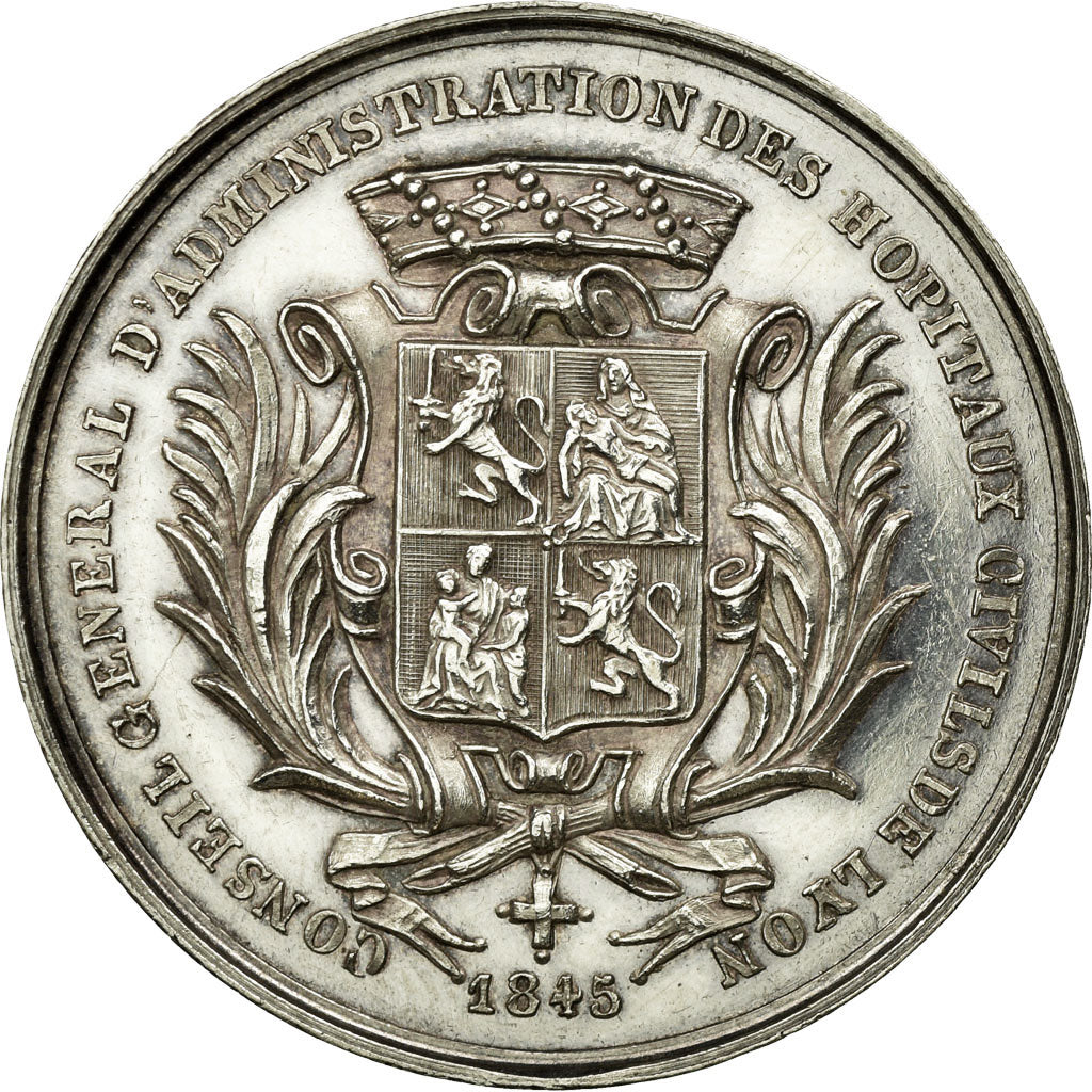 France, Token, Medicine, 1845, AU(55-58), Silver