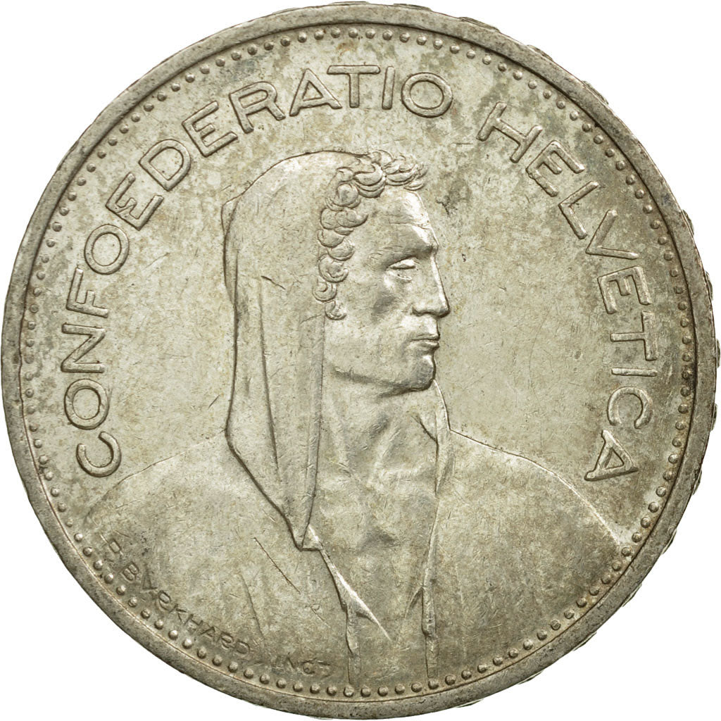 Coin, Switzerland, 5 Francs, 1953, Bern, EF(40-45), Silver, KM:40