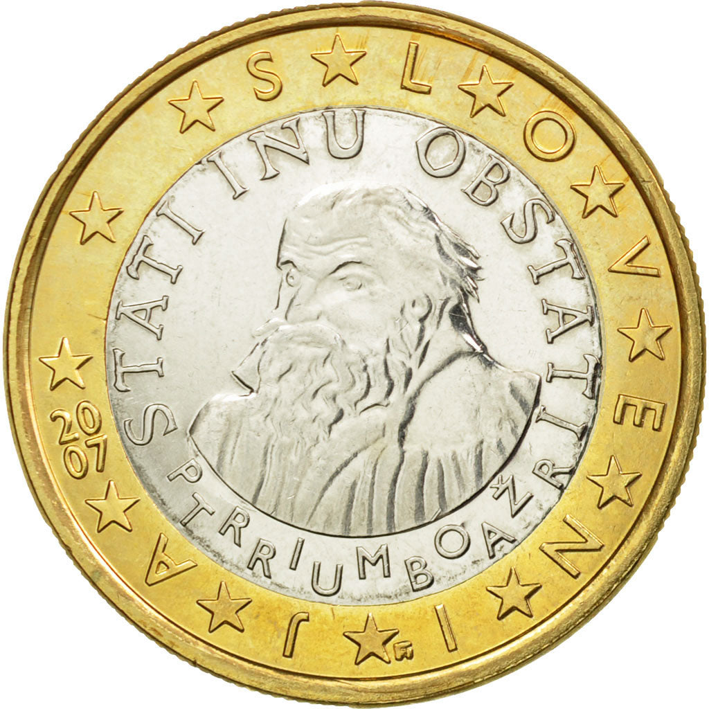 Slovenia, Euro, 2007, EF(40-45), Bi-Metallic, KM:74