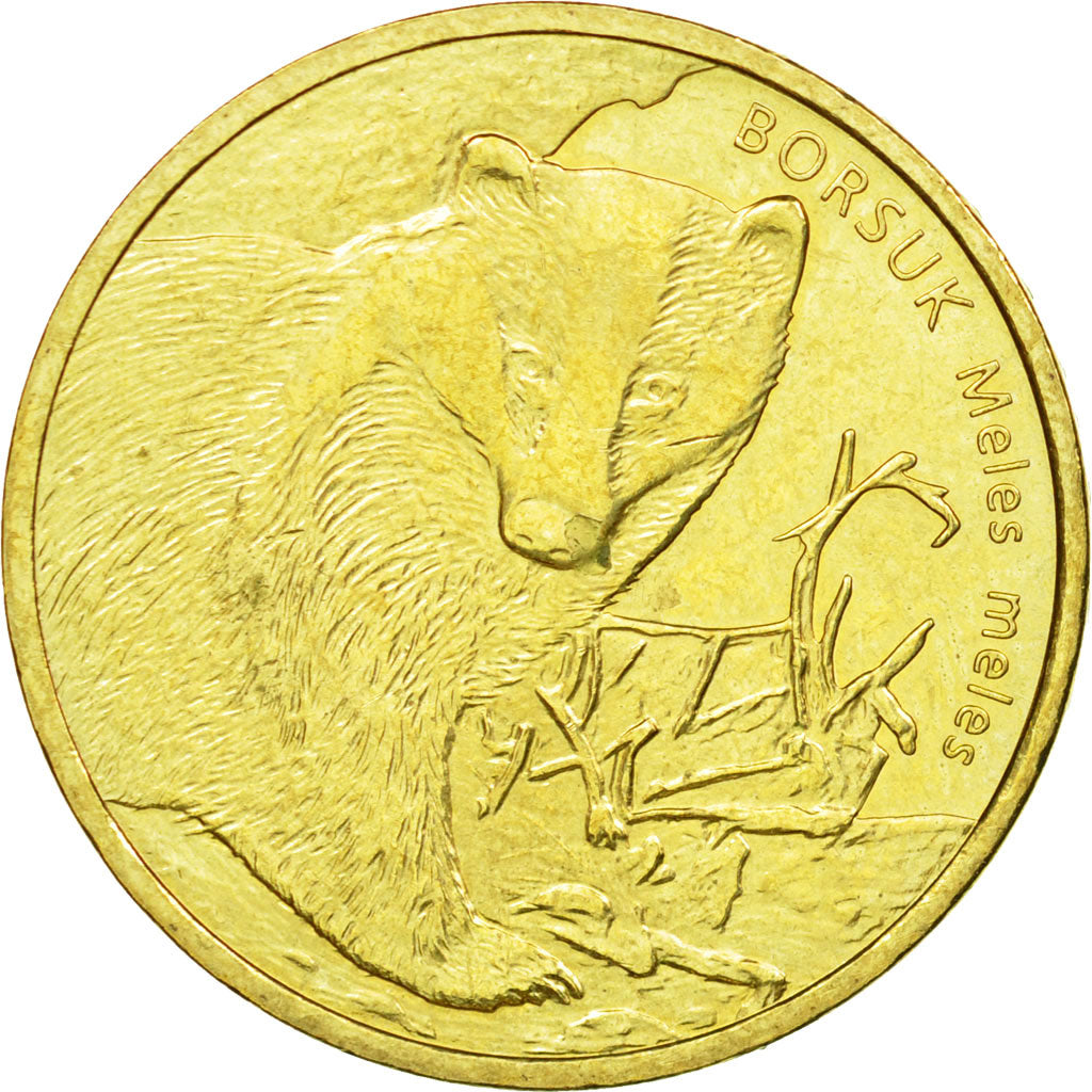 Coin, Poland, Borsuk, 2 Zlote, 2011, Warsaw, EF(40-45), Brass, KM:762