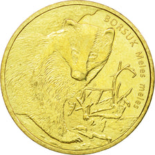 Coin, Poland, Borsuk, 2 Zlote, 2011, Warsaw, EF(40-45), Brass, KM:762
