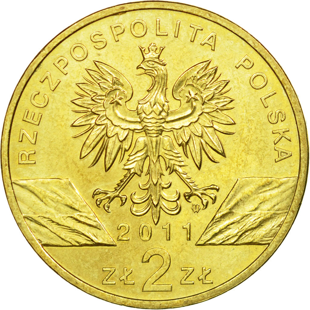 Coin, Poland, Borsuk, 2 Zlote, 2011, Warsaw, EF(40-45), Brass, KM:762